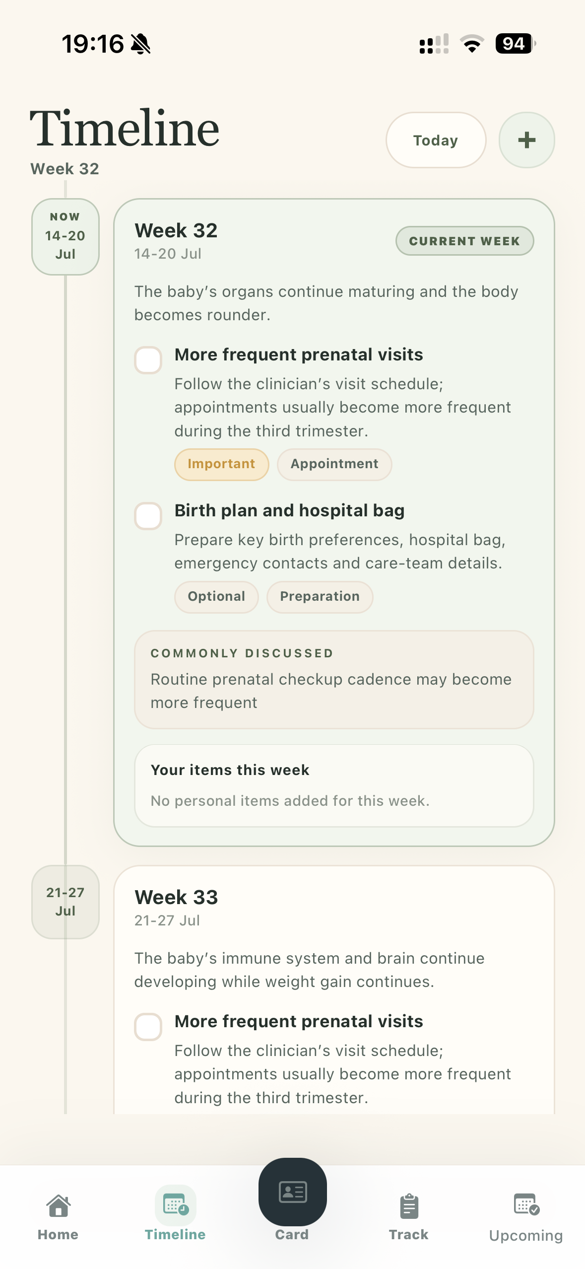 Pregnancy timeline