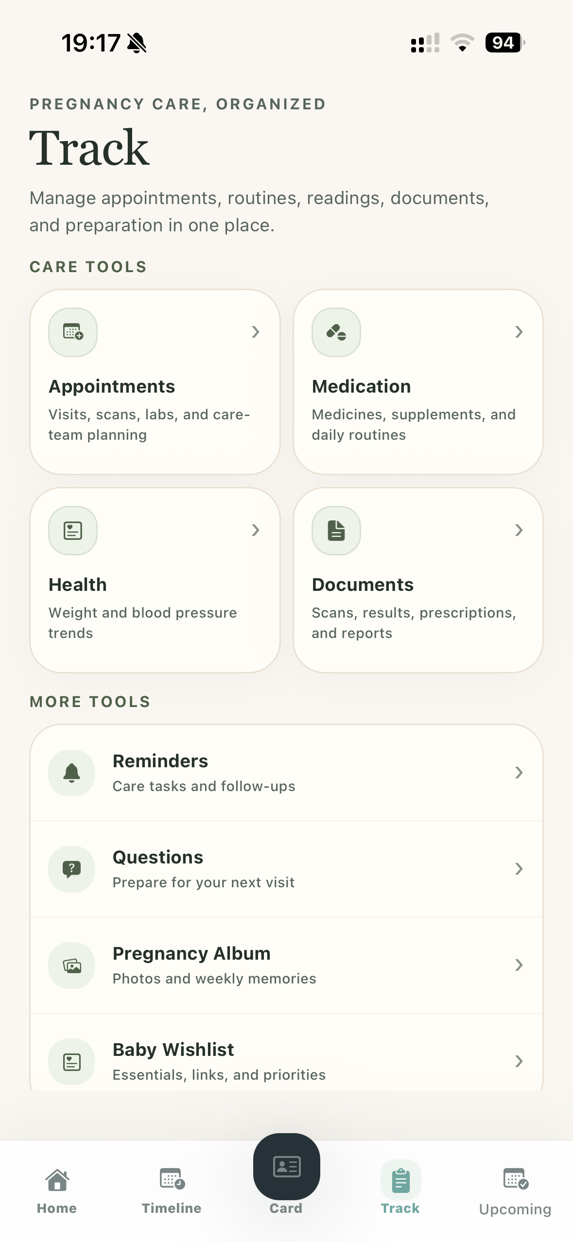Pregnancy tracking
